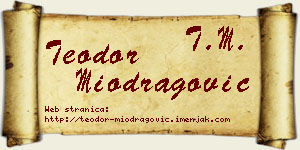 Teodor Miodragović vizit kartica